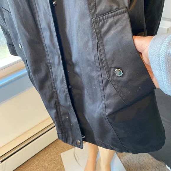 Covington Full Zip Snap Button Black Chore Barn Coat Jacket Women Plus 2X - Picture 8 of 9
